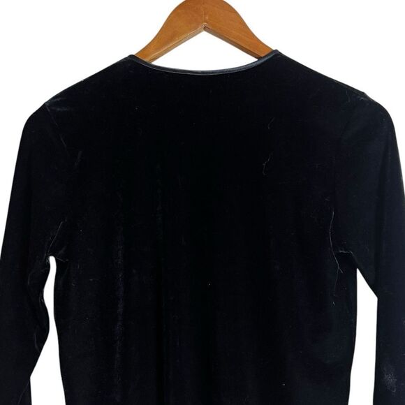 DKNY black velvet tie cardigan. Size medium - Picture 8 of 8
